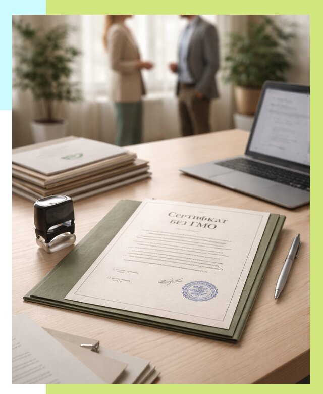 Сертификат без ГМО в Можге от 7596 р. оформить срочно Алешин-Мжг